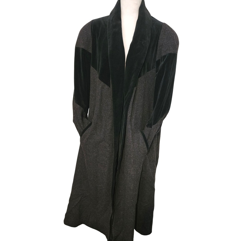 VTG Donnybrook Swing Long Wool Blend Velvet Accent Coat Size 18W Made in Russia - Picture 9 of 11
